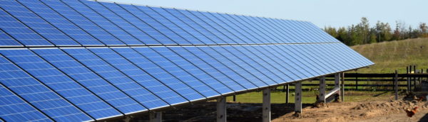 Solar array panel at Black Star Farms Suttons Bay.