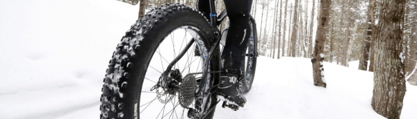 Fat tire biking in the snow.