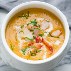 Example of lobster bisque soup.