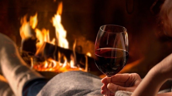Fireplace Red Wine
