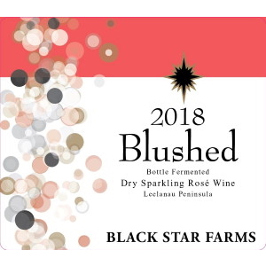 Label for the 2018 Blushed Sparkling Wine