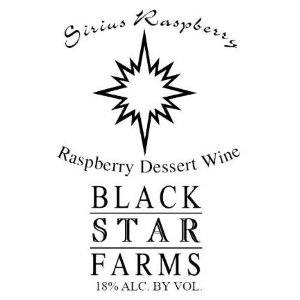 Label for the Sirius Raspberry Dessert Wine.