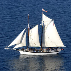 People on sailing on Tall Ship Manitou.
