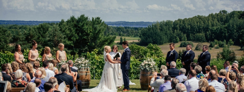 A gorgeous wedding with a view at Black Star Farms, one of the most sought after Traverse City wedding venues