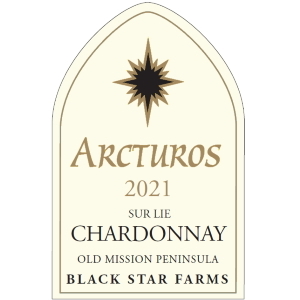 Label for the 2021 Arcturos Sur Lie Chardonnay.